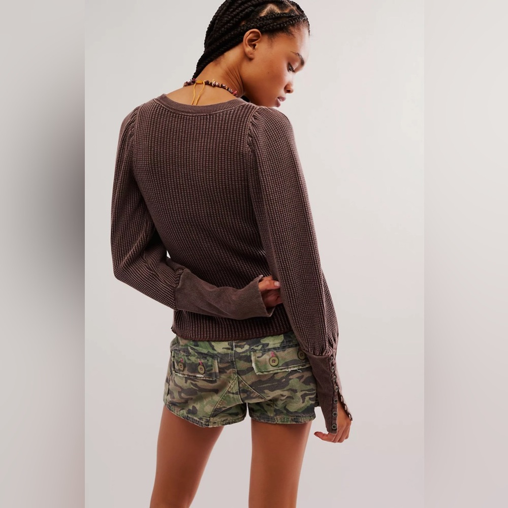 Free People Chocolate Knit Blouse - Picture 2 of 6